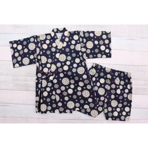 ＜Ｅａｒｔｈ＆Ｆａｍｉｌｙ＞甚平（和水玉） 紺 100cm→150cm