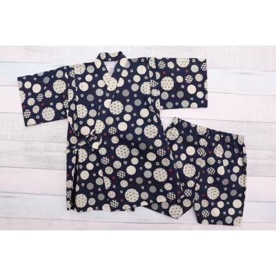 ＜Ｅａｒｔｈ＆Ｆａｍｉｌｙ＞甚平（和水玉） 紺 100cm→150cm