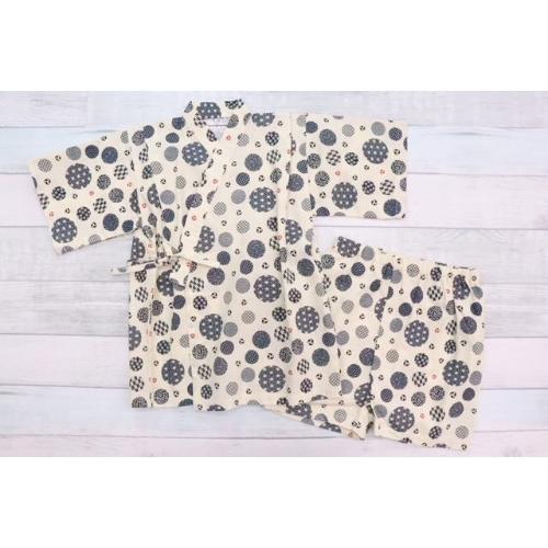 ＜Ｅａｒｔｈ＆Ｆａｍｉｌｙ＞甚平（和水玉） アイボリー 100cm→150cm