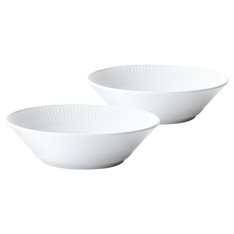 ホワイトフルーテッド ディーププレート ペア