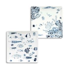 ＜波佐見焼＞正角皿M 2枚セットA