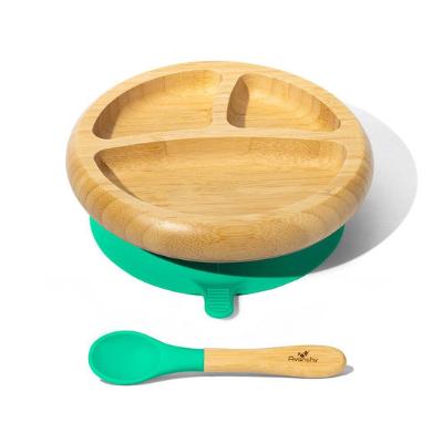 竹のプレート+スプーンセット グリーン