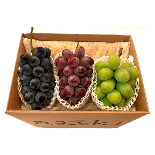 ＜シャインマスカット・クイーンルージュ・ナガノパープル＞3色ぶどうセット