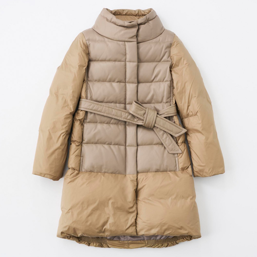 レディース　ダウン入りレザーコート