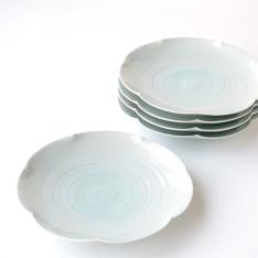 うず潮 中皿〈5枚〉 美濃焼