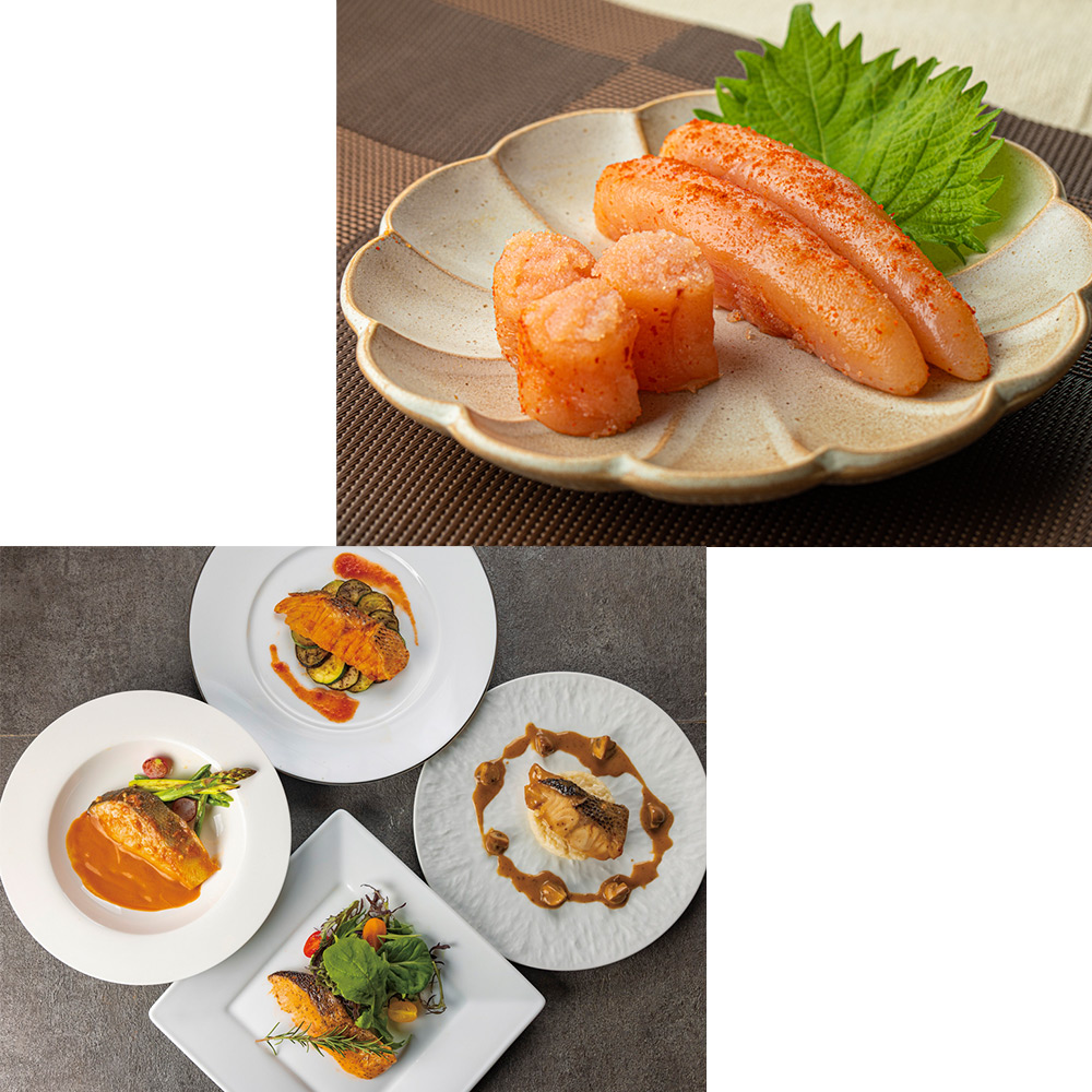 ＜美飾遊膳＞国産洋風焼魚と小分けが便利な明太子セット