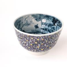 山水菫文 飯茶碗〈1個〉 京焼・清水焼