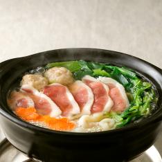 壬生菜と九条葱の合鴨つくね鍋