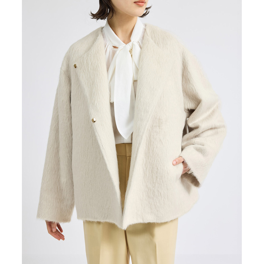 スーリーアルパカシャギーハーフコート