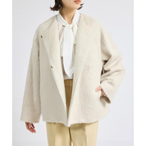 スーリーアルパカシャギーハーフコート