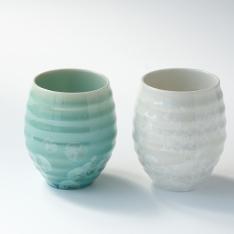 月華 夫婦湯呑（桐箱入）〈2個〉 京焼・清水焼