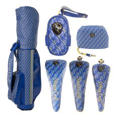 モノグラムキャディバッグ＆ヘッドカバー・ボールケース6点セット＜カートタイプ・ブルー＞