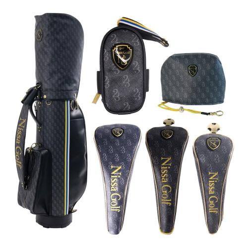 モノグラムキャディバッグ＆ヘッドカバー・ボールケース6点セット＜カートタイプ・ブラック＞