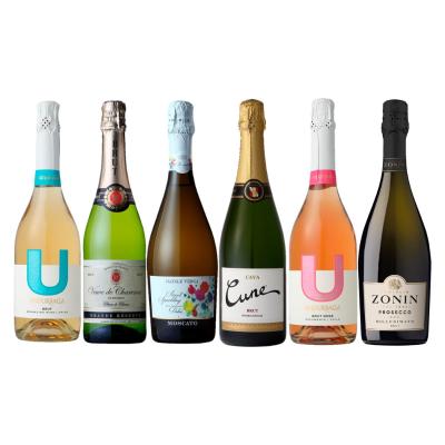 瓶内二次発酵カバ入り世界の人気スパークリング6本セット