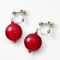 ベネチアンガラスイヤリング（赤）