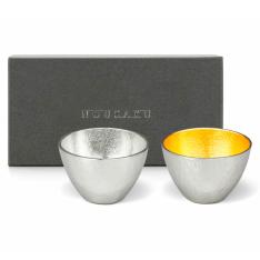 ぐい呑 錫・金箔セット 紙箱入