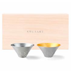 富士山 FUJIYAMA 錫・金箔セット 桐箱入
