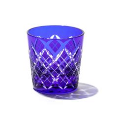 江戸切子 矢来紋 冷酒杯 ルリ
