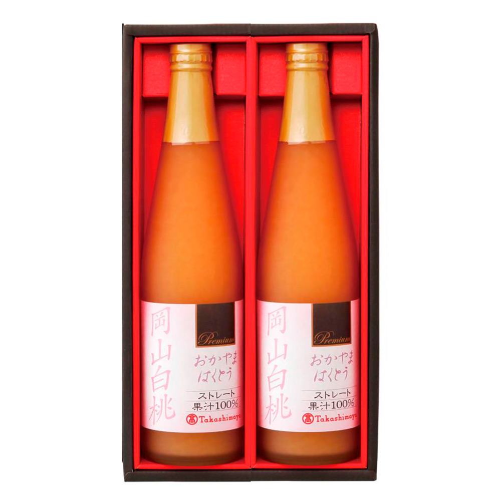 ＜タカシマヤ＞岡山白桃100％ストレートジュース2本セット　TPJ-50E