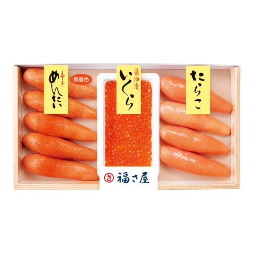 〈博多・福さ屋〉無着色辛子めんたい・醤油いくら・無着色たらこ