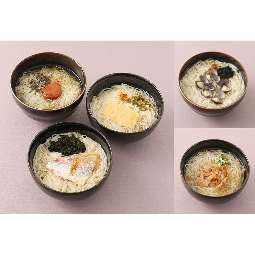 菊乃井にゅうめん5種詰合せ（鯛・梅・湯葉・しじみ・刻みきつね）各1