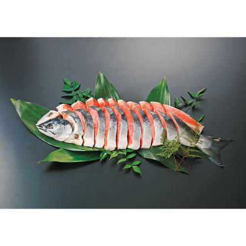沖獲り紅鮭姿切身半身（新物）
