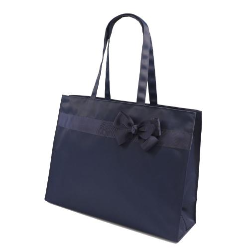 横型トートバッグ（リボンブローチ付き）