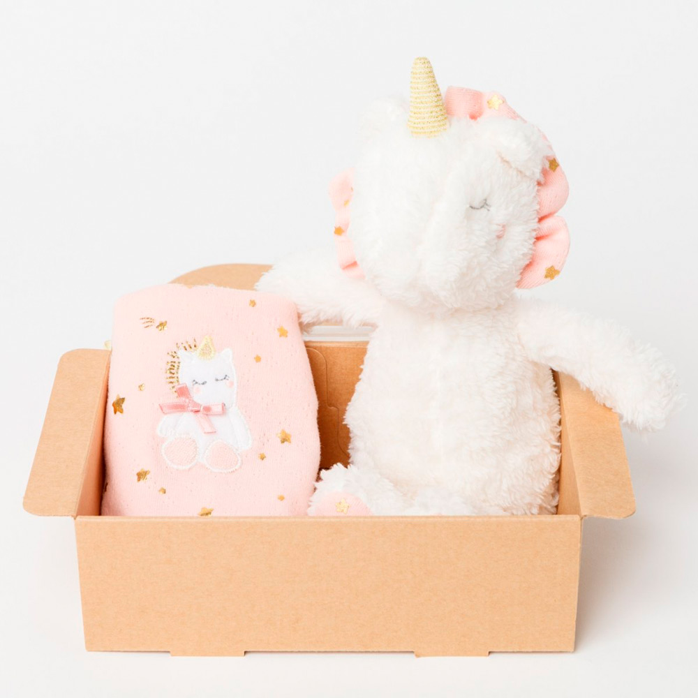 ユニコーンのぬいぐるみ＆スタイ・ギフトセット