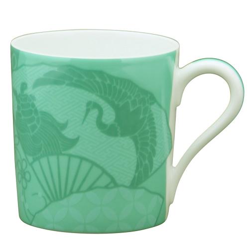 吉祥扇子 マグ（グリーン）