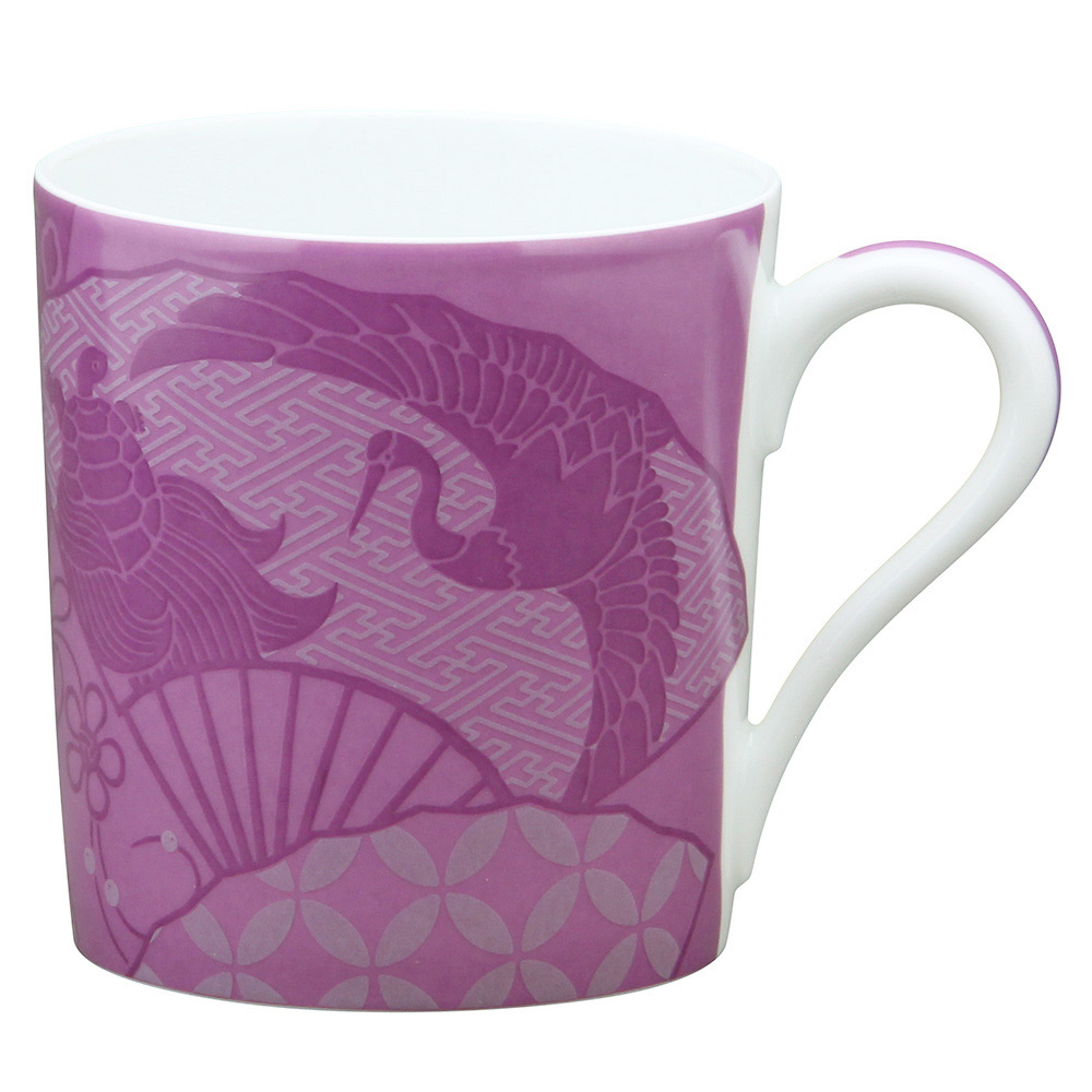 吉祥扇子 マグ（パープル）