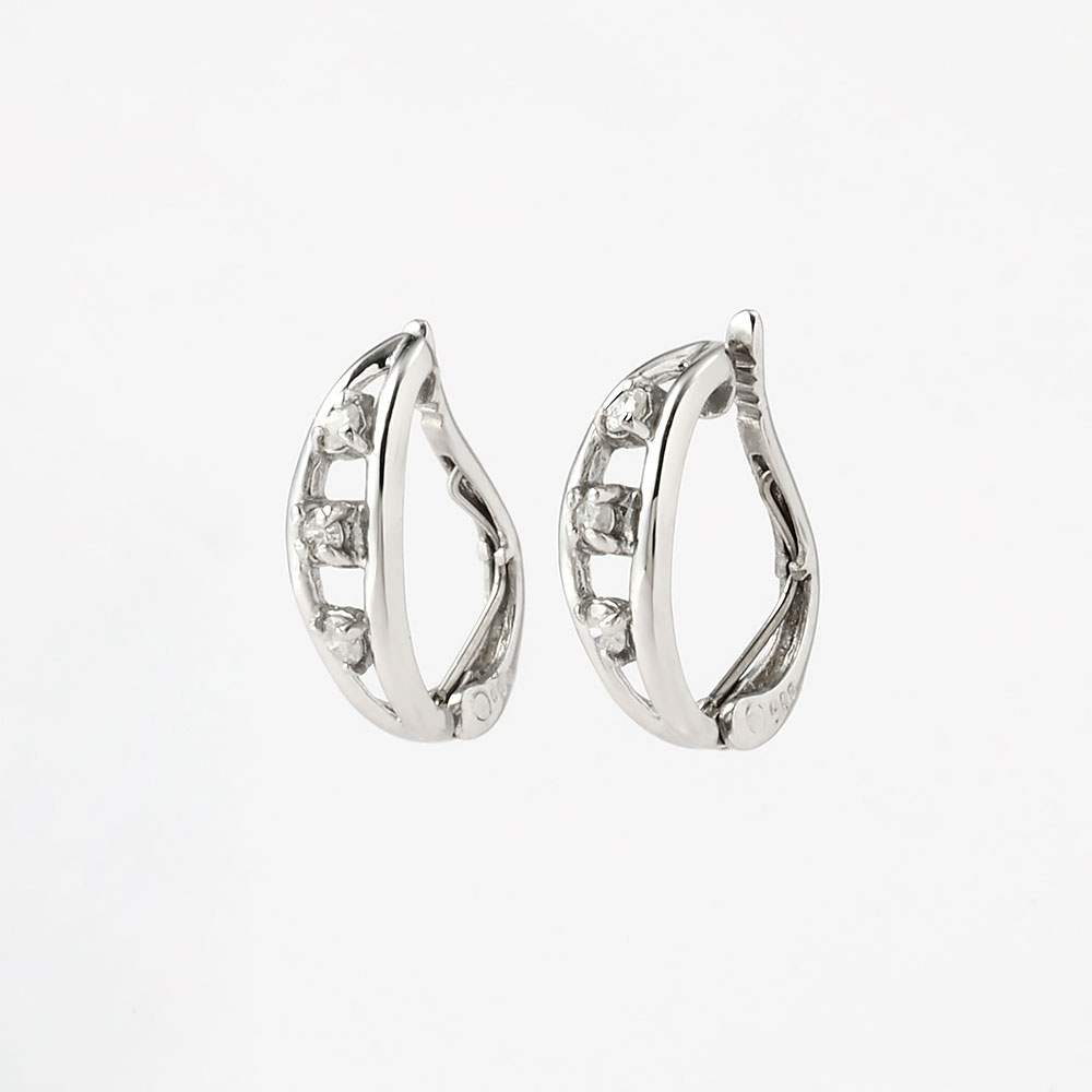 K18WG ダイヤモンド イヤリング 品番y22-27 K18WG ダイヤモンド イヤリング 品番y22-27