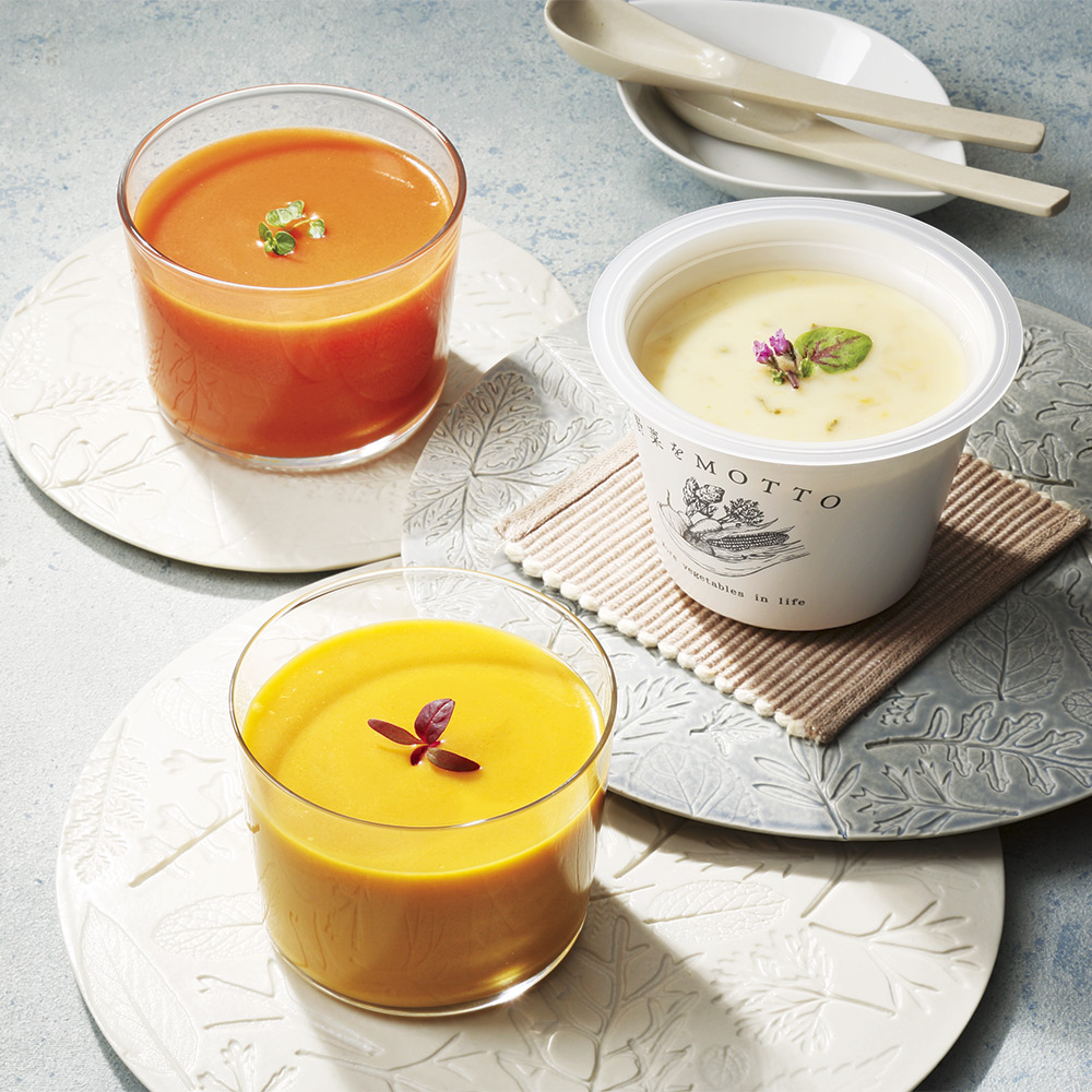 〈モンマルシェ〉野菜をMOTTO夏のスープ6種