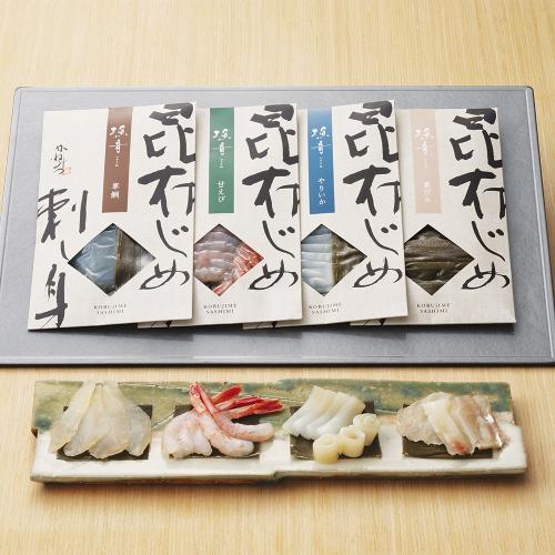 〈富山・かねみつ〉昆布じめ刺身「漁音」4種詰合せ