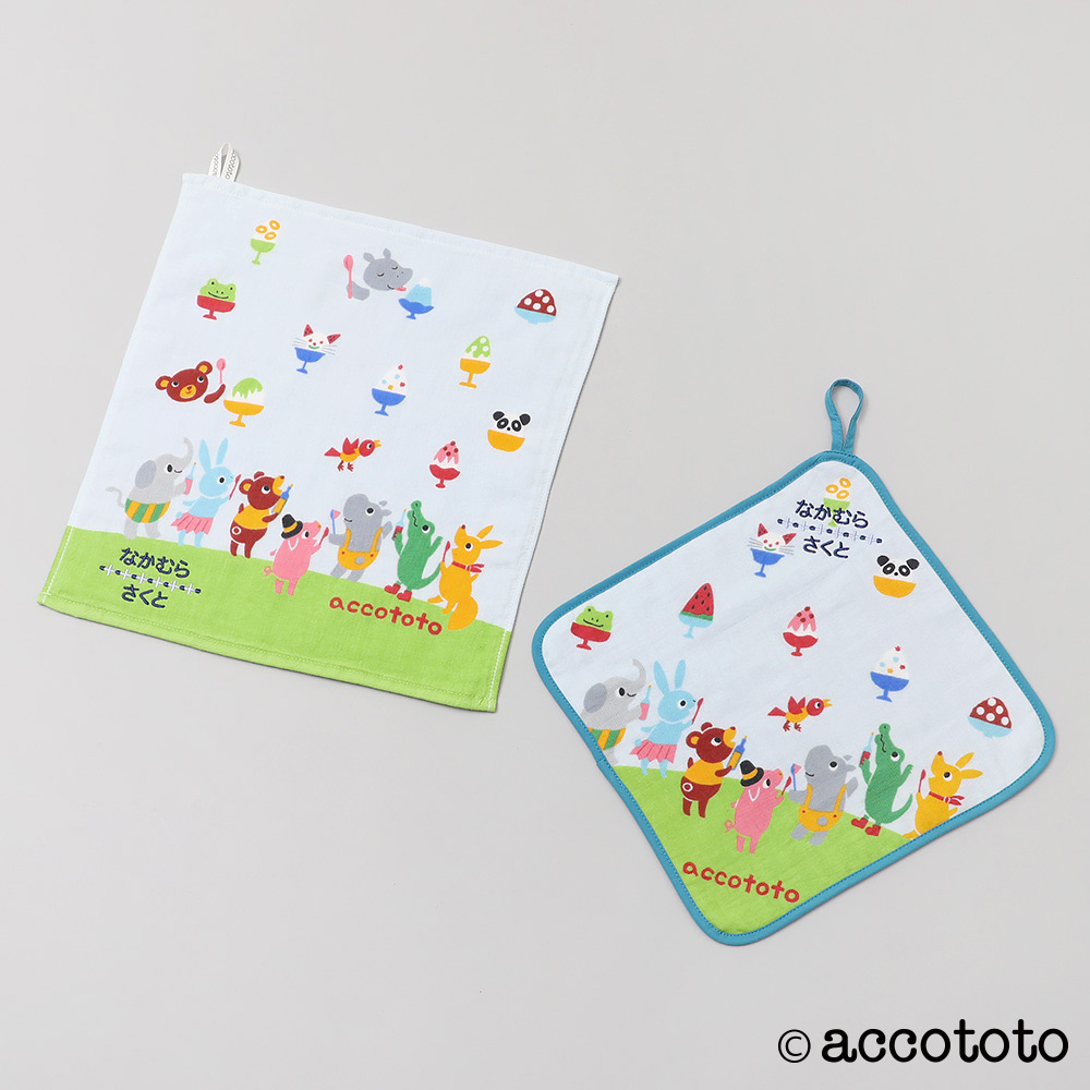 日本に ✧︎新品✧︎accototo ミニタオルハンカチ ポポクントナカマ