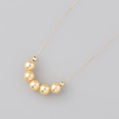 18金ｱｺﾔ真珠ﾈｯｸﾚｽ(ｺﾞｰﾙﾄﾞ系5mm珠)