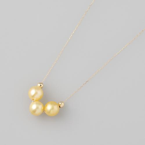 18金アコヤ真珠ネックレス(ゴールド系6.5mm珠)