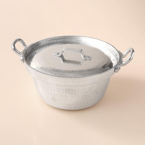 ＜姫野作.＞アルミ段付鍋 22cm蓋付き