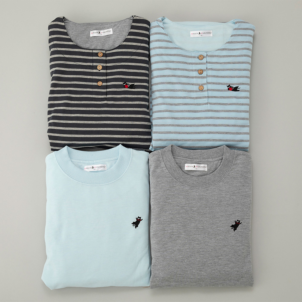 婦人長袖ミニ裏毛丸首ルームウェア2点セット M→L