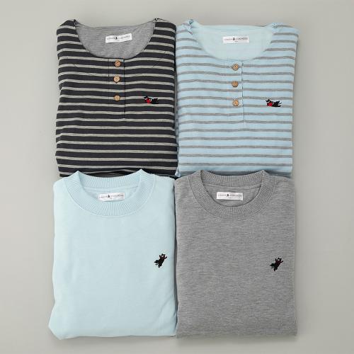 婦人長袖ミニ裏毛丸首ルームウェア2点セット M→L