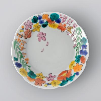 鍋島焼翠鳳の大皿 鍋島焼翠鳳の大皿 （伊万里焼 市川翠子（翠峯） 色鍋島文様椿絵