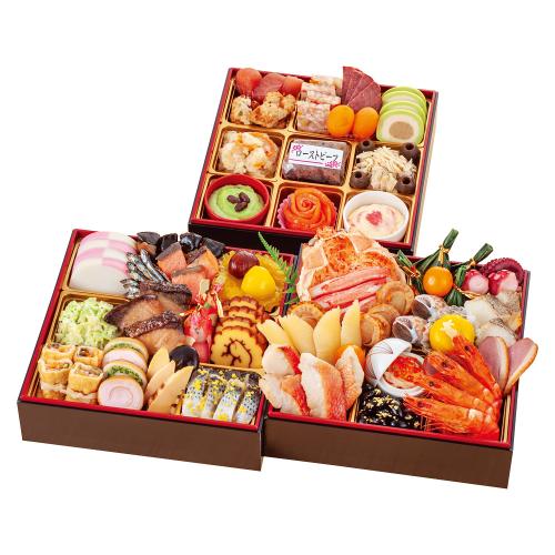 ュリンプ 23年おせち 築地竹若 三段重 全42品目 3人前 和風 日本食 日本料理 お節 御節 おせち料理 お正月 元旦 お祝い 豪華 オードブル 定番 人気 美味しい 和食 おつまみ 海鮮 酒の肴 3人用 3段重 バレンタイ