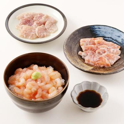 甘えび丼の具とおさしみ糀