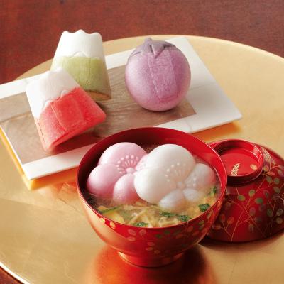 〈京都・辻が花〉京のお茶漬とお吸物 迎春最中詰合せ