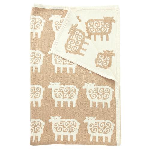 ハーフコットンブランケット ヒツジ ベージュ