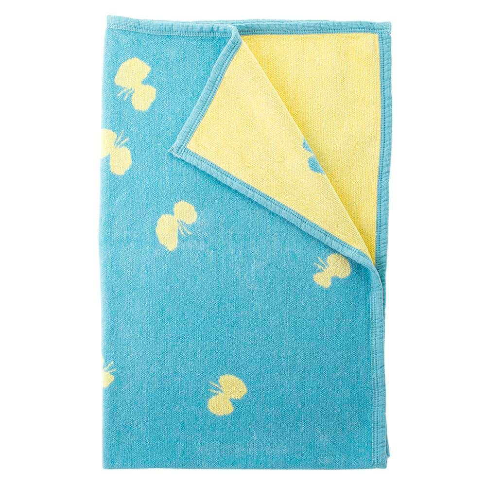 ハーフコットンブランケット CHOUCHO ブルーイエロー