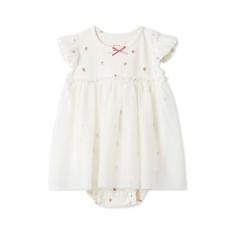 ［BABY］ストロベリー柄チュールロンパース 70→80cm