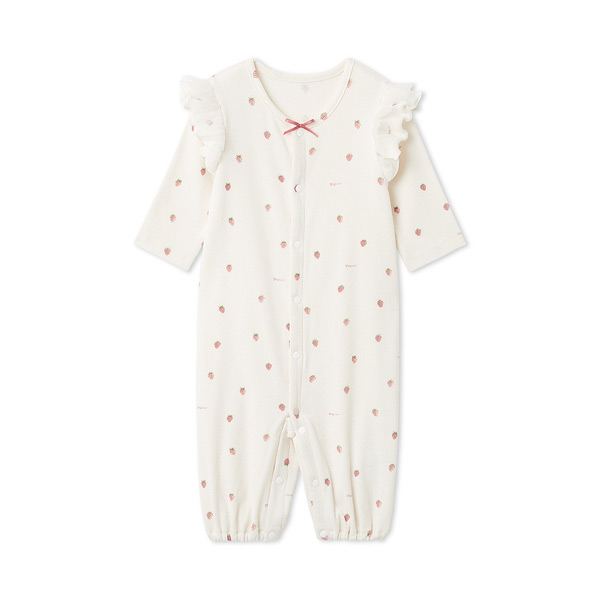 ［BABY］新生児ストロベリー柄2WAYオール