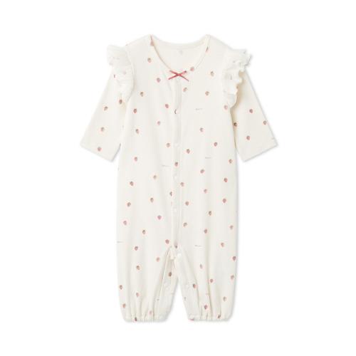 ［BABY］新生児ストロベリー柄2WAYオール