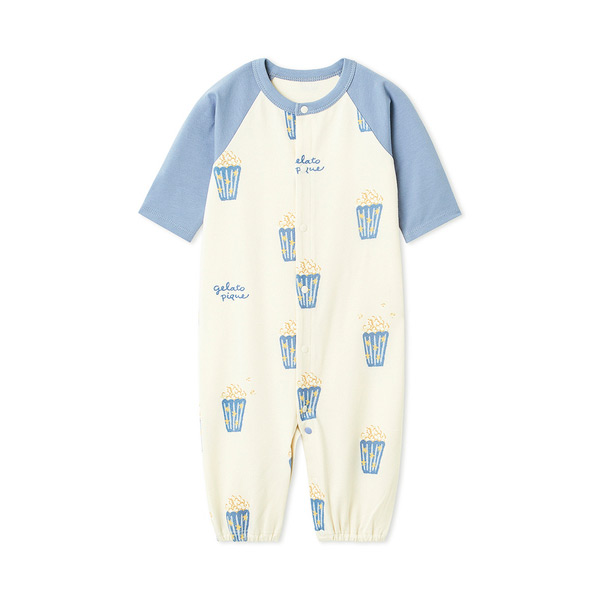 ［BABY］新生児ポップコーン柄2WAYオール