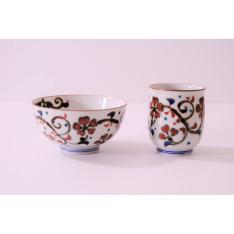 京焼・清水焼 花唐草(赤)ひと膳セット